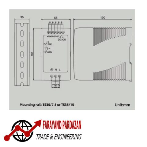 منبع تغذیه OMCH MDR-100-24
