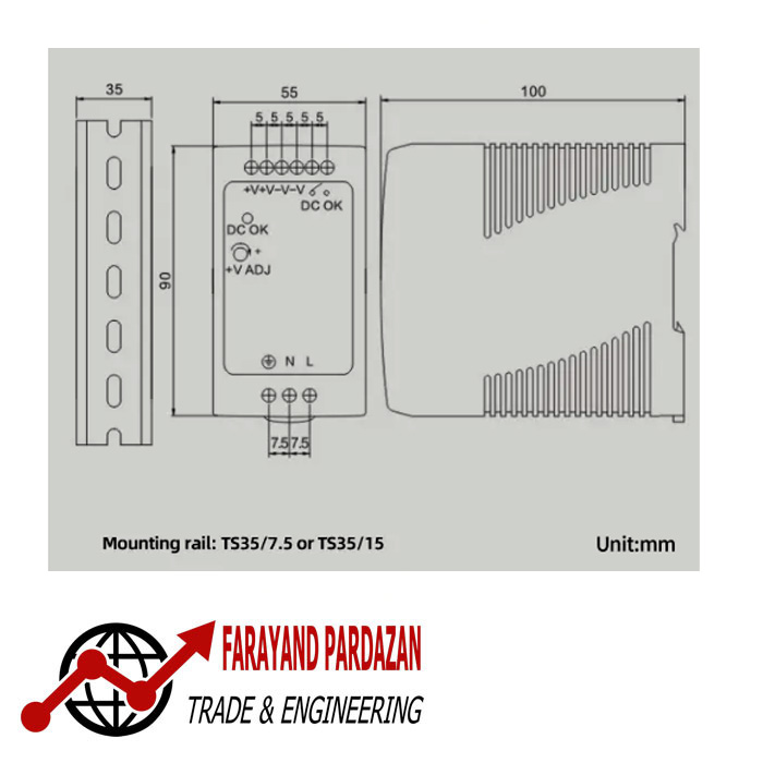MDR-100(1) منبع تغذیه OMCH MDR-100-24