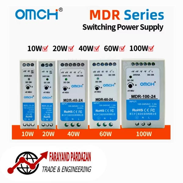 MDR3 منبع تغذیه OMCH MDR-100-24