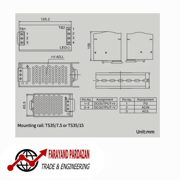 dr-120-24.2 منبع تغذیه OMCH DR-120-36