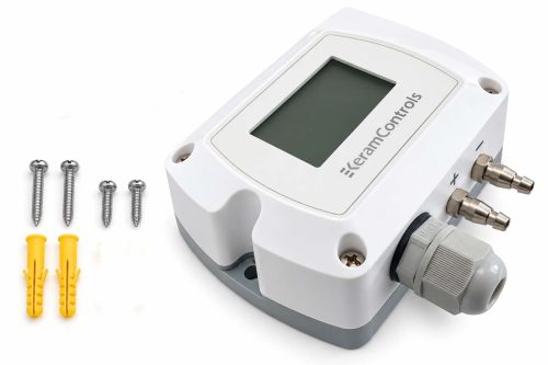 ترانسمیتر اختلاف فشار AIR DPT مدل KDP-210-3-D-F با بازه ±2000Pa همراه با پیچها و رولپلاکهای نصب